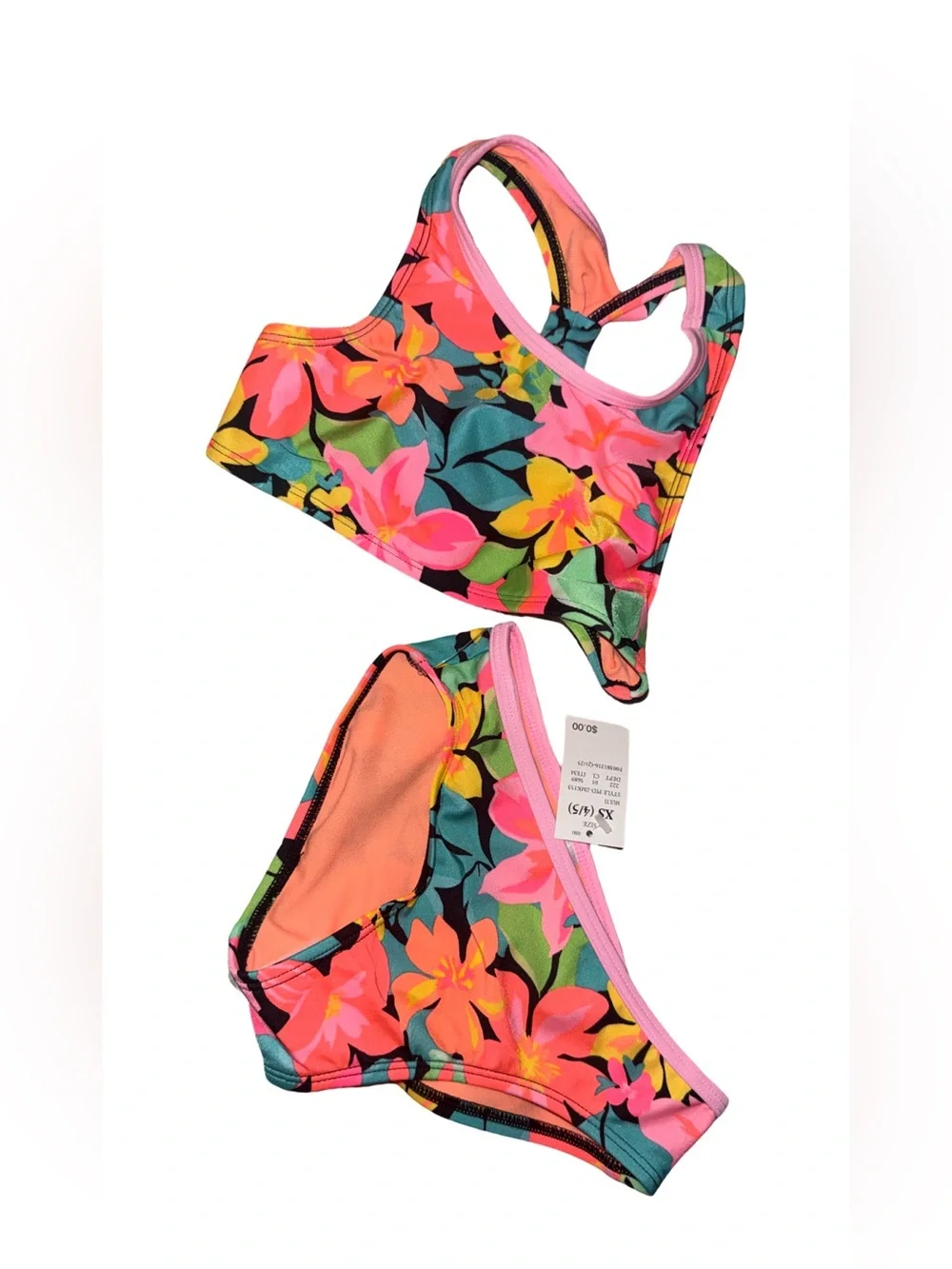 Girls' Island Vacay Floral Bikini Set Cat & Jack Size: XS (4-5) Little Girls NWT
